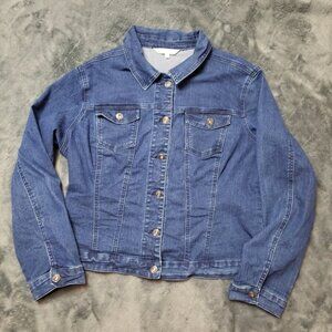 Cleo Dark Wash Jean Jacket Denim Jacket Sz Xl Stretch